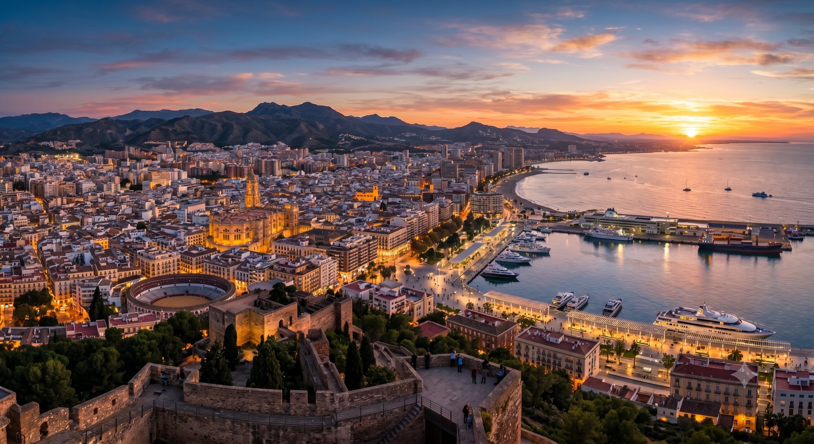 Málaga al atardecer